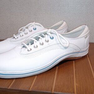 Share Keds Women's Size 7.5 White Leather Lace-Up Tennis Shoes Sneakers NWOB